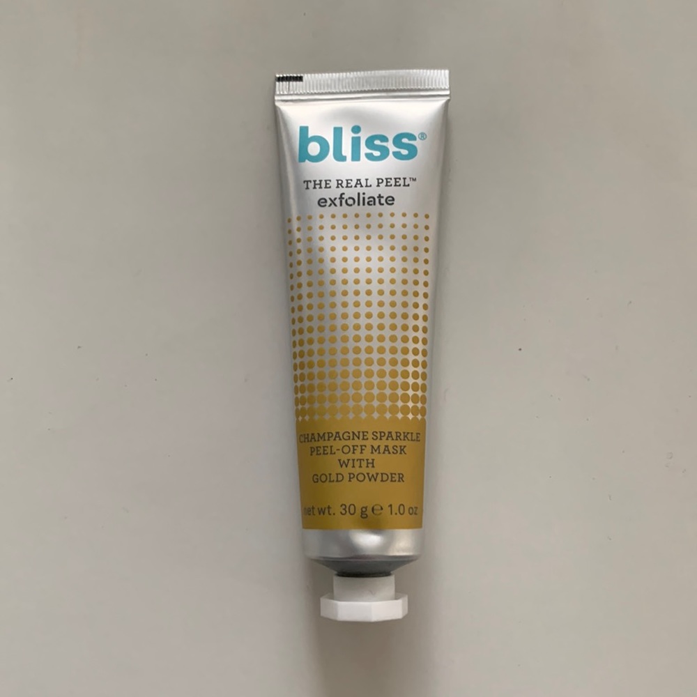 NWT (sealed) Bliss exfoliate champagne sparkle peel-off mask with gold powder